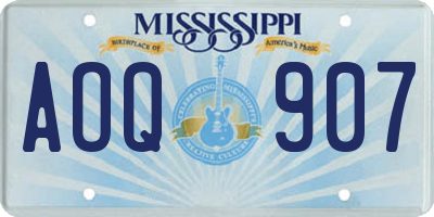 MS license plate AOQ907