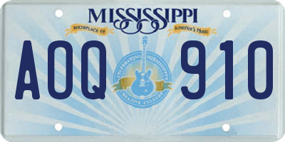 MS license plate AOQ910