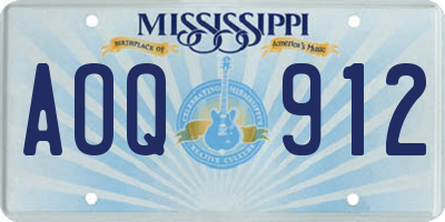 MS license plate AOQ912