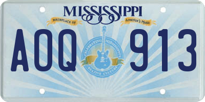 MS license plate AOQ913