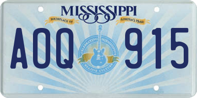 MS license plate AOQ915