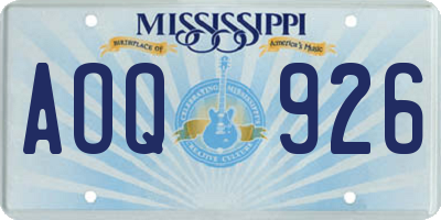 MS license plate AOQ926