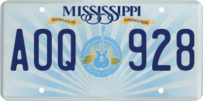MS license plate AOQ928