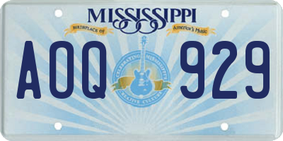 MS license plate AOQ929