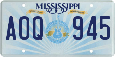 MS license plate AOQ945