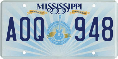 MS license plate AOQ948