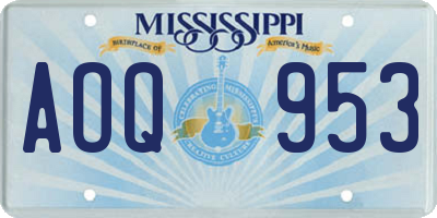 MS license plate AOQ953
