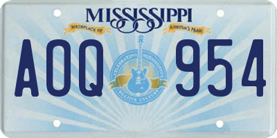 MS license plate AOQ954