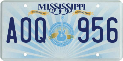 MS license plate AOQ956