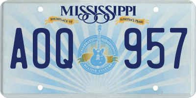 MS license plate AOQ957
