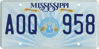MS license plate AOQ958