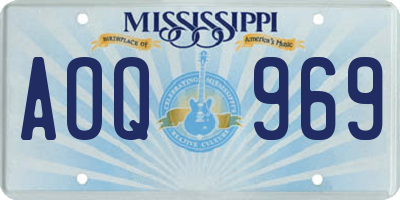 MS license plate AOQ969