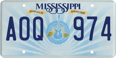 MS license plate AOQ974