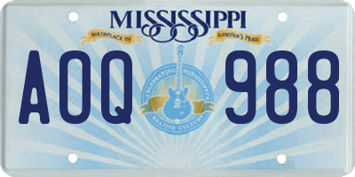 MS license plate AOQ988