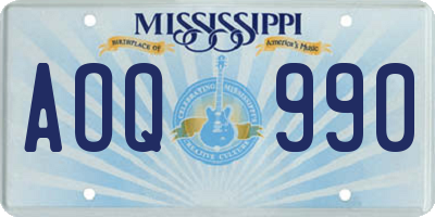 MS license plate AOQ990
