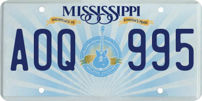 MS license plate AOQ995