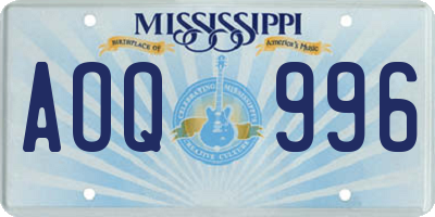 MS license plate AOQ996