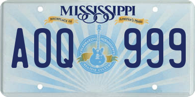 MS license plate AOQ999