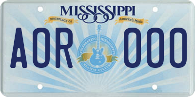 MS license plate AOR000