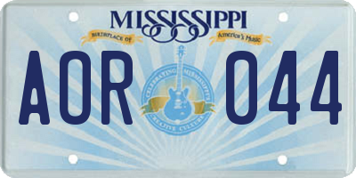 MS license plate AOR044