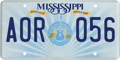 MS license plate AOR056