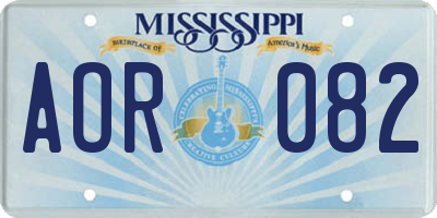 MS license plate AOR082