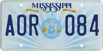 MS license plate AOR084