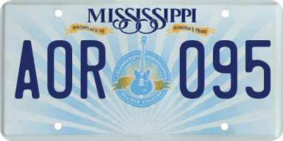 MS license plate AOR095