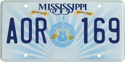 MS license plate AOR169