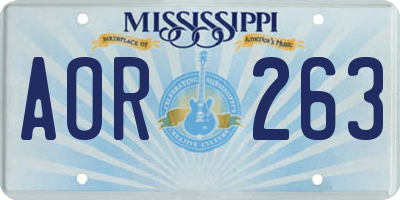MS license plate AOR263