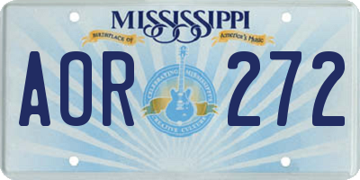 MS license plate AOR272