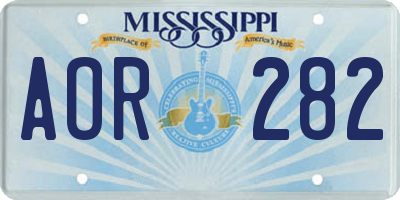MS license plate AOR282