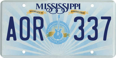 MS license plate AOR337