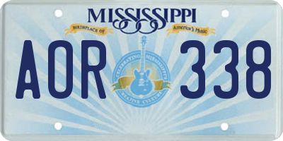 MS license plate AOR338