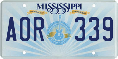 MS license plate AOR339