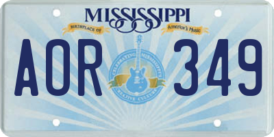 MS license plate AOR349