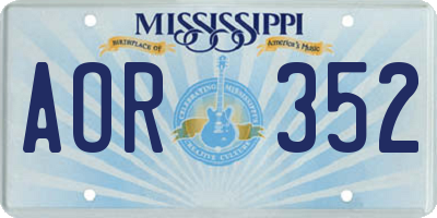 MS license plate AOR352