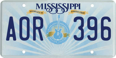 MS license plate AOR396