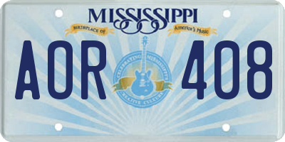 MS license plate AOR408
