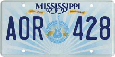 MS license plate AOR428
