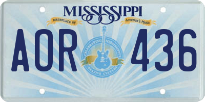 MS license plate AOR436