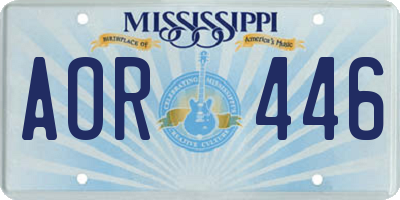 MS license plate AOR446