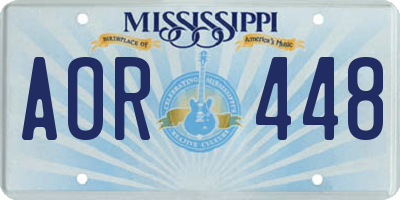 MS license plate AOR448