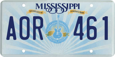MS license plate AOR461