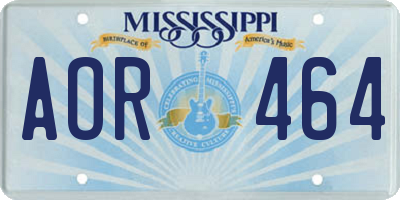 MS license plate AOR464