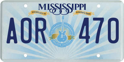 MS license plate AOR470
