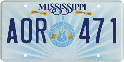 MS license plate AOR471