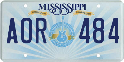 MS license plate AOR484
