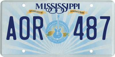 MS license plate AOR487