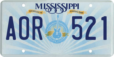 MS license plate AOR521